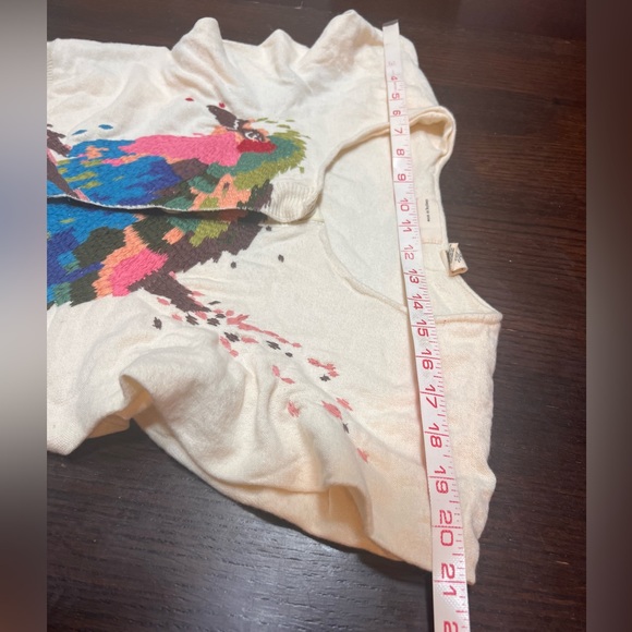 Anthropologie, Sleeping On Snow: Embroidery Short Sleeve Pionus Bird Cardigan—S - Picture 5 of 7